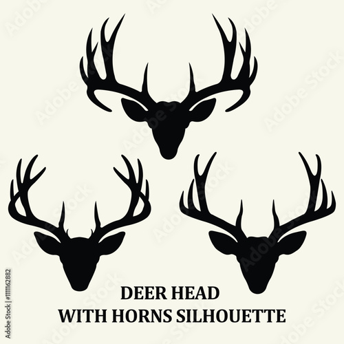 Deer head silhouette icon symbol vector illustration photo