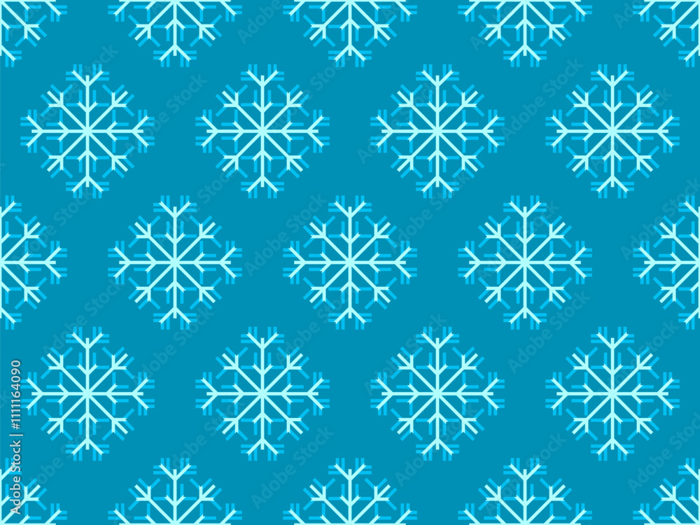 Snowflakes seamless pattern. Winter background with geometric snowflakes of different shapes. Christmas and New Year design for wrapper, banner, and poster. Vector illustration Snowflakes seamless pattern. Winter background with geometric snowflakes of different shapes. Christmas and New Year design for wrapper, banner, and poster. Vector illustration