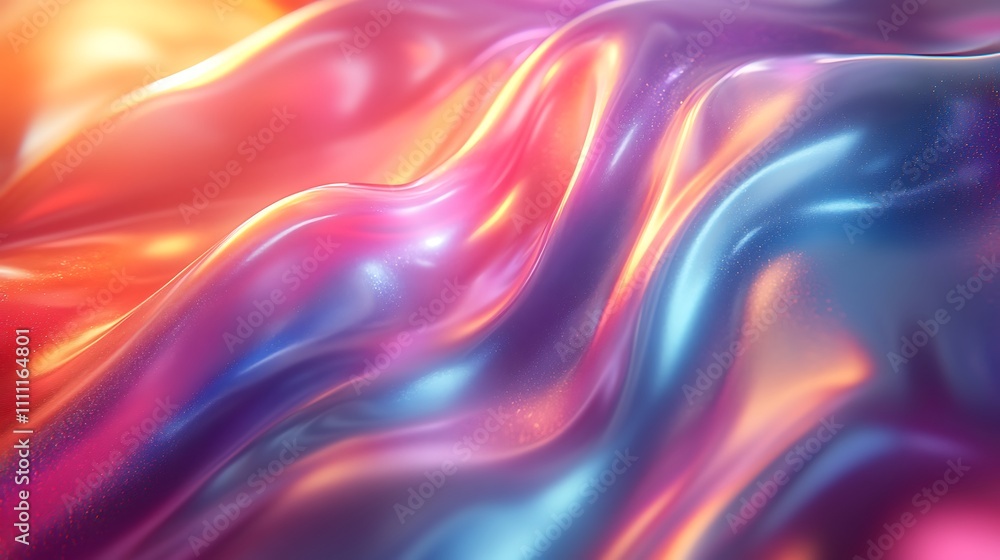 A futuristic holographic overlay featuring radiant metallic curves and iridescent color shifts A futuristic holographic overlay featuring radiant metallic curves and iridescent color shifts