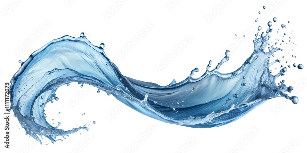 Fototapeta premium blue water splash isolated on white baclground 