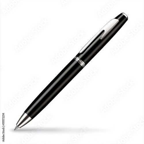 a monochrome pen clipart, clean silhouette, black , isolated on white background