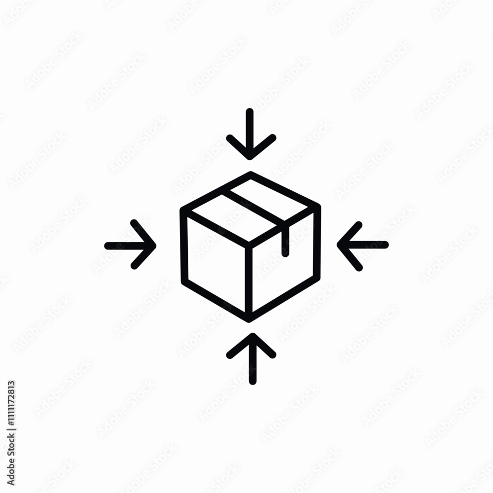 Fotografie package dimensions icon sign vector