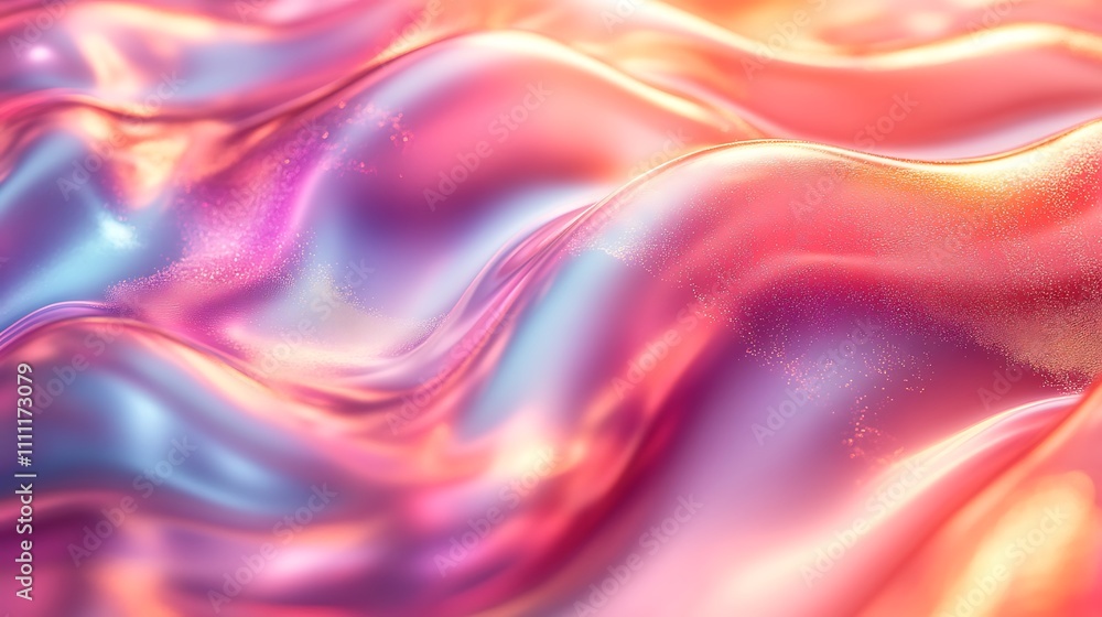 A vibrant holographic gradient with reflective textures and abstract forms in a luxurious composition A vibrant holographic gradient with reflective textures and abstract forms in a luxurious composition