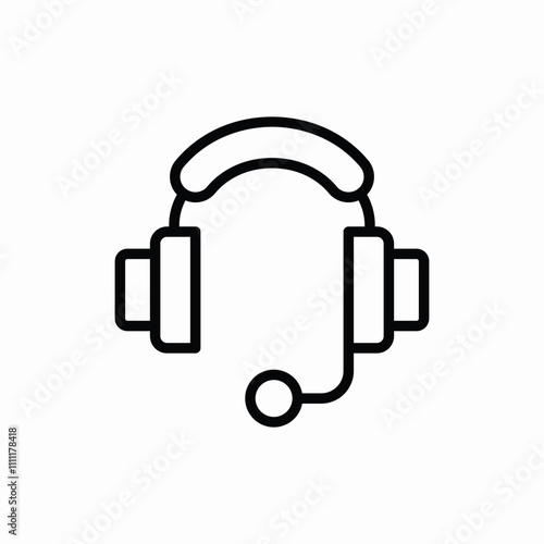 headset support desk icon sign vector