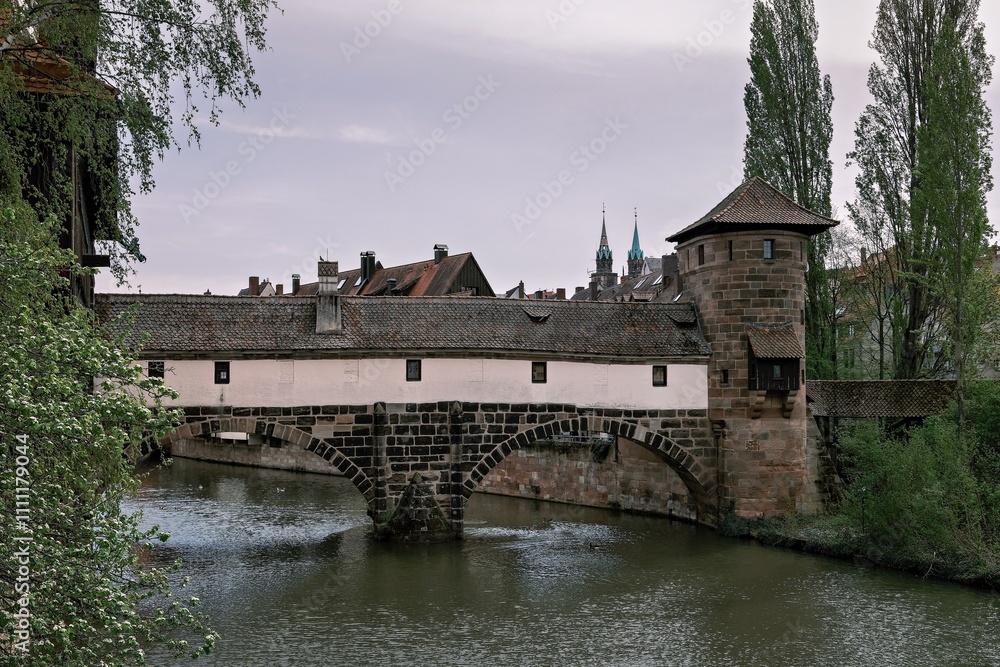 Fototapeta premium View of Nuremberg's old town, Germany.