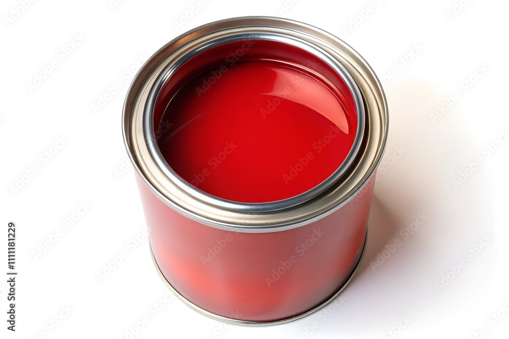Red paint can on white background Red paint can on white background