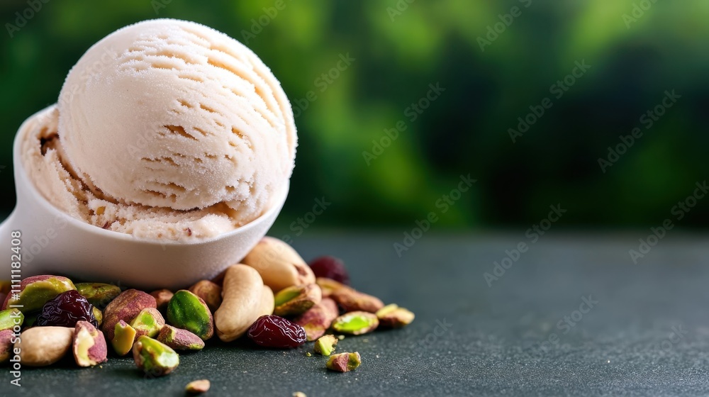 Rich, creamy vanilla ice cream paired with a medley of nuts including pistachios and cashews, creating a harmonious blend of creamy sweetness and nutty delight. Rich, creamy vanilla ice cream paired with a medley of nuts including pistachios and cashews, creating a harmonious blend of creamy sweetness and nutty delight.