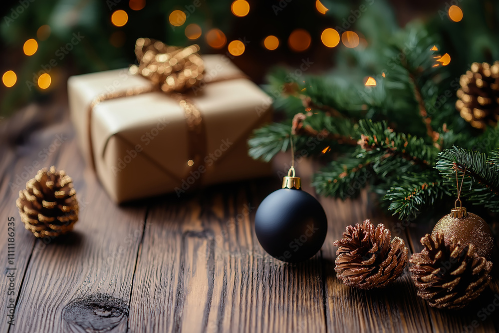 Christmas background with decorations. With copyspace Christmas background with decorations. With copyspace