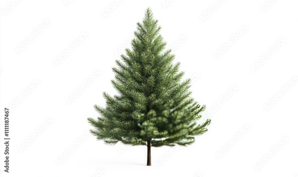 Small pine tree cut out and isolated on a clean white background, perfect for product displays or holiday-themed designs Small pine tree cut out and isolated on a clean white background, perfect for product displays or holiday-themed designs