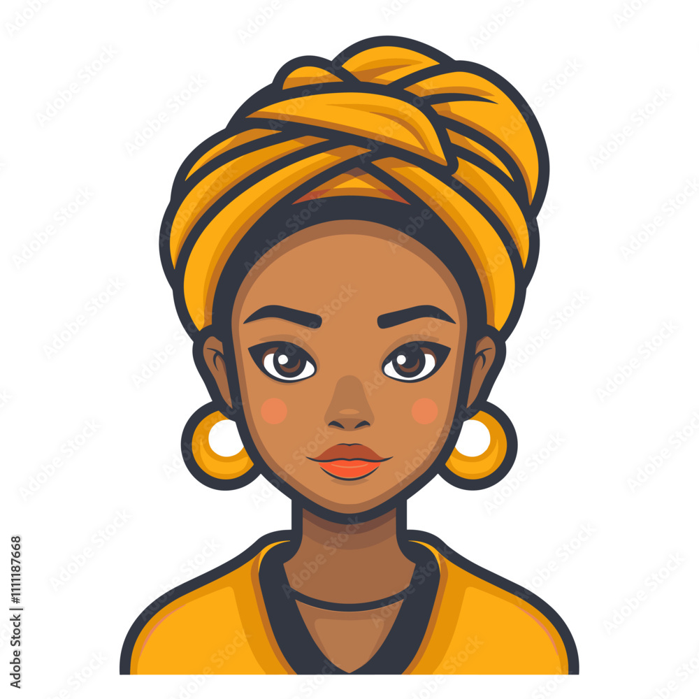 Portrait of African woman in traditional clothes. Vector illustration Portrait of African woman in traditional clothes. Vector illustration