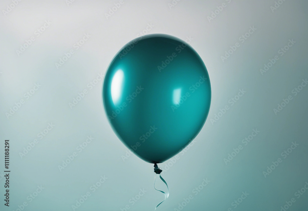 Dark turquoise balloon isolated on white background cutout Dark turquoise balloon isolated on white background cutout