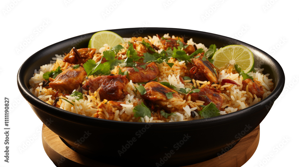 Flavorful chicken biryani infused with rich spices and served hot. Flavorful chicken biryani infused with rich spices and served hot.