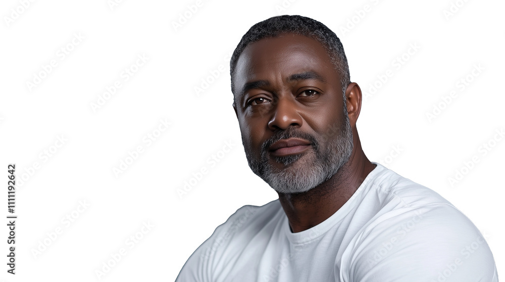 Portrait of Confident Man with White Shirt on Transparent Background Portrait of Confident Man with White Shirt on Transparent Background