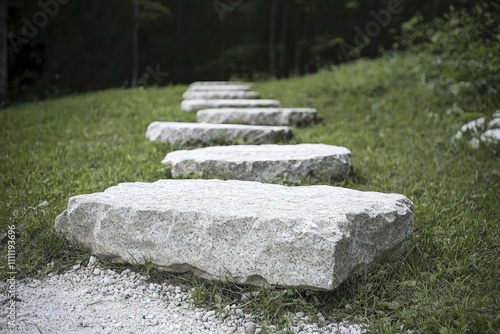 Agile Mindset transformation illustrated through a winding path with stepping stones representing continuous growth and flexibility.