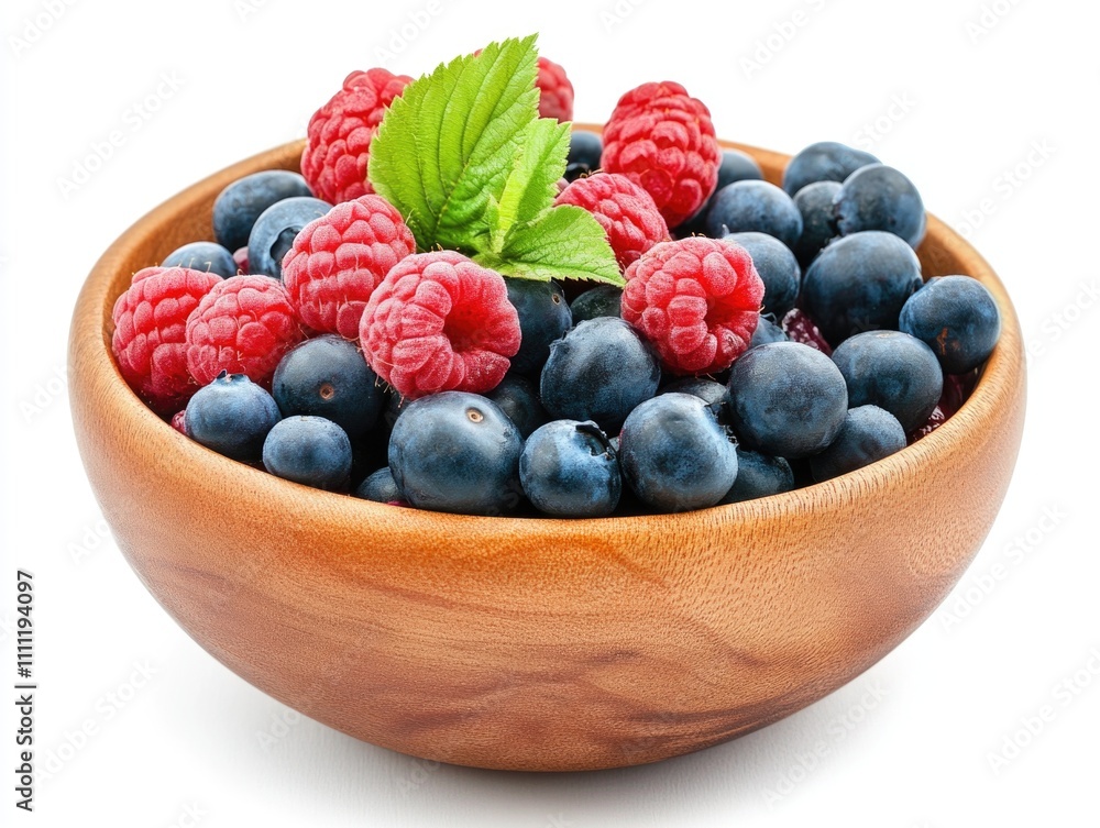 Fresh Berries in Wooden Bowl Fresh Berries in Wooden Bowl