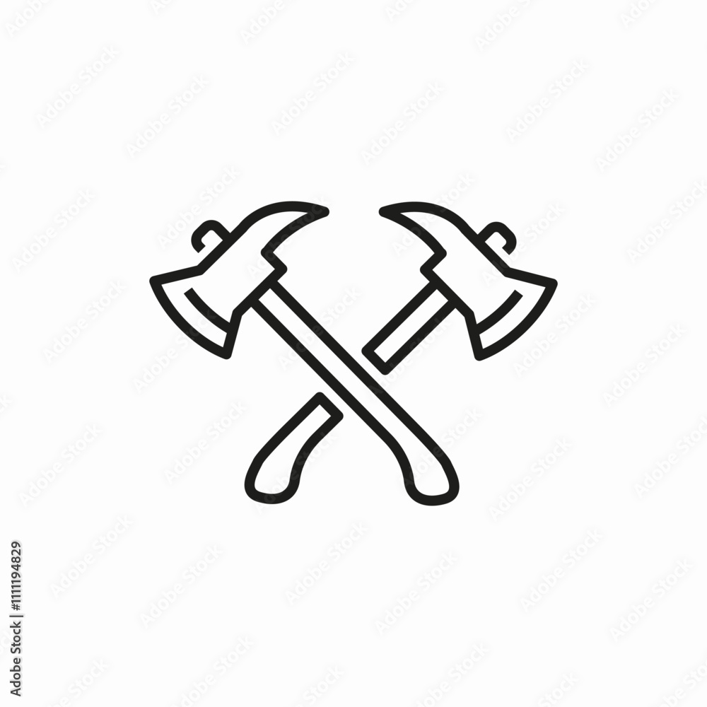 crossed firefighter icon sign vector crossed firefighter icon sign vector