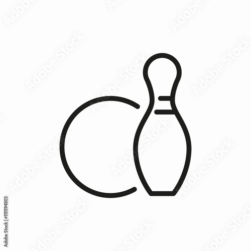 bowling ball icon sign vector