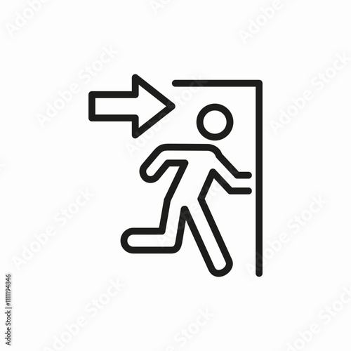 emergency exit icon sign vector