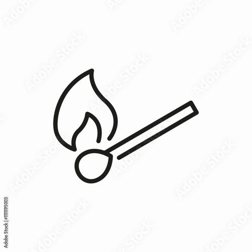 matchstick fire flame icon sign vector
