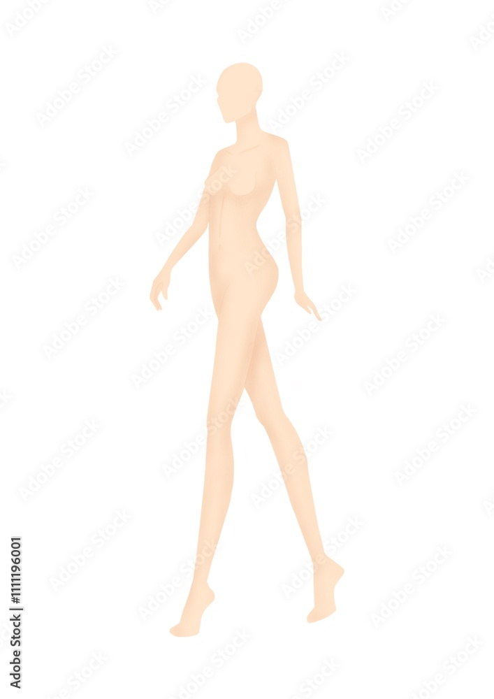 Fashion figure template 3/4 view | Colored artistic croquI Fashion figure template 3/4 view | Colored artistic croquI