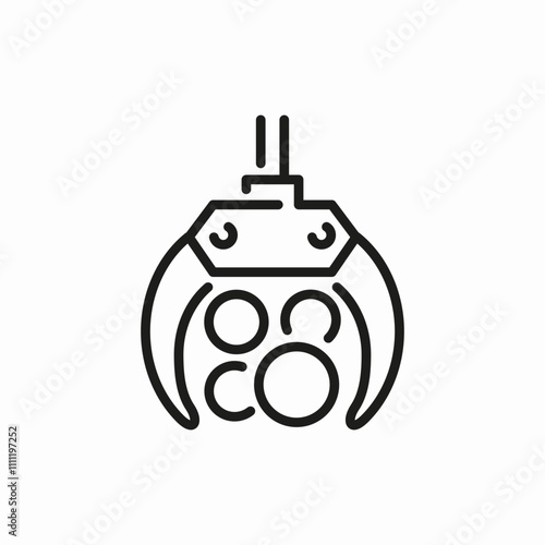 timber grab tractor icon sign vector