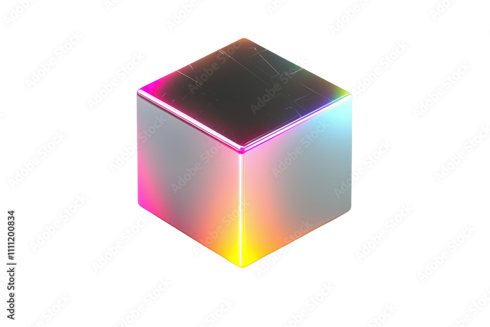 A colorful, reflective cube showcasing vibrant gradients and smooth surfaces. A colorful, reflective cube showcasing vibrant gradients and smooth surfaces.