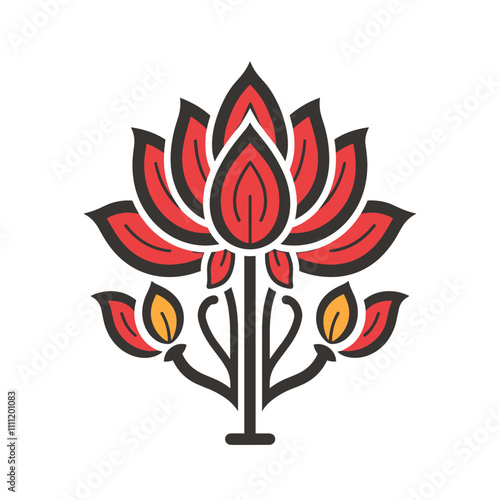 Lotus flower icon vector isolated on white background for your web and mobile app design