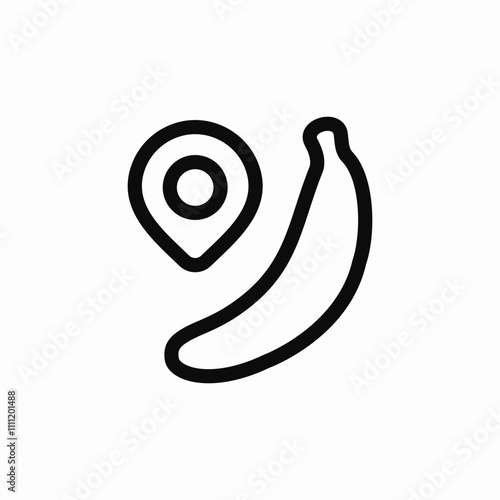 banana location icon sign vector