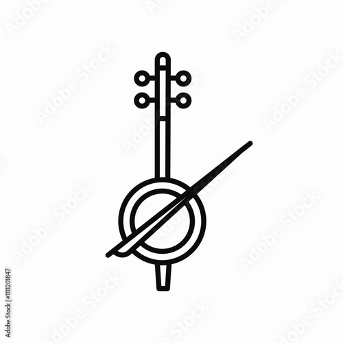 kamancha music instrument icon sign vector