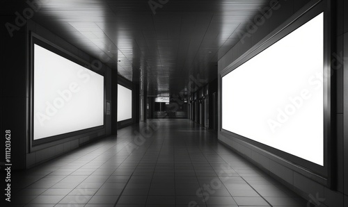 Blank billboard or poster in hall