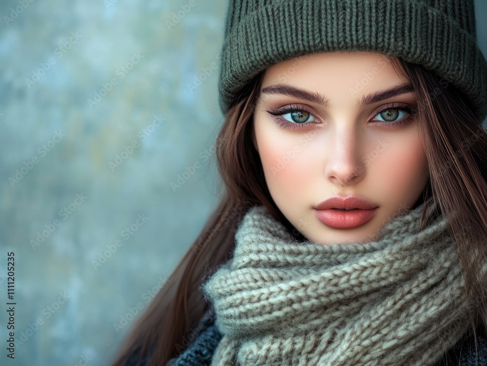 Woman in hat and scarf Woman in hat and scarf