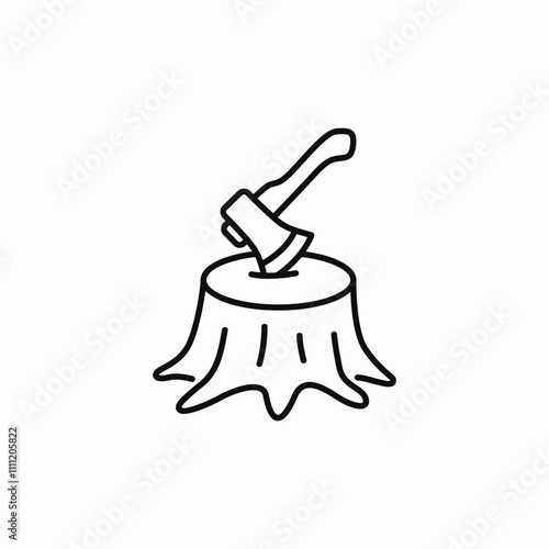 stump axe icon sign vector