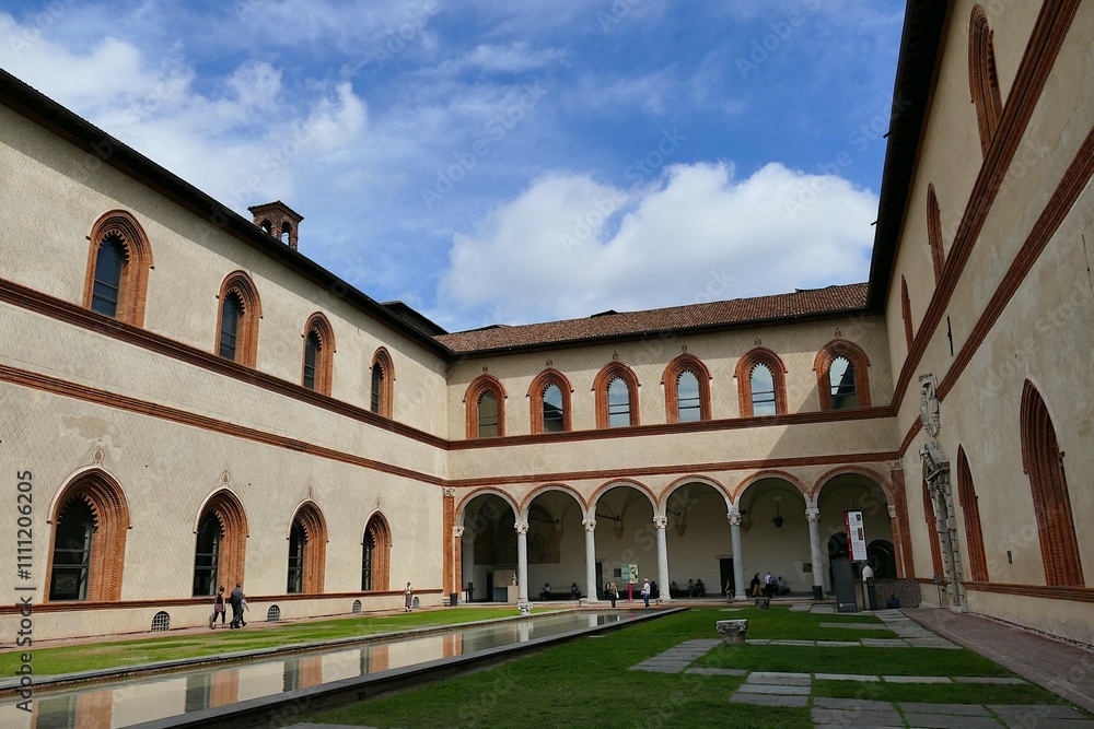 Fototapeta premium Le Corte Ducale de la Rochetta à l’intérieur du château ducal des Sforza à Milan