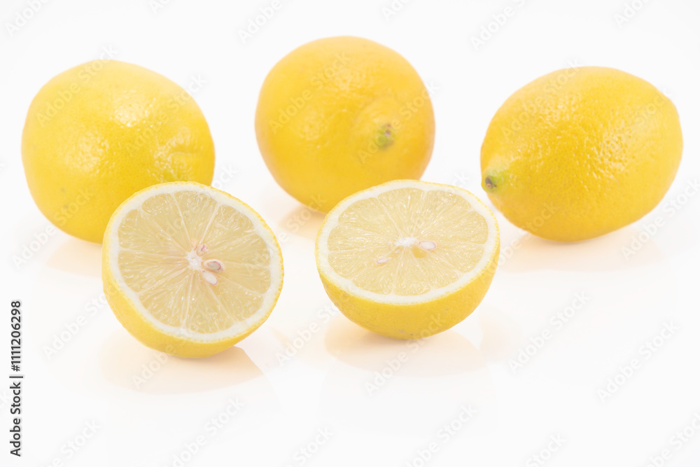 lemons on a white, Citrus limon lemons on a white, Citrus limon