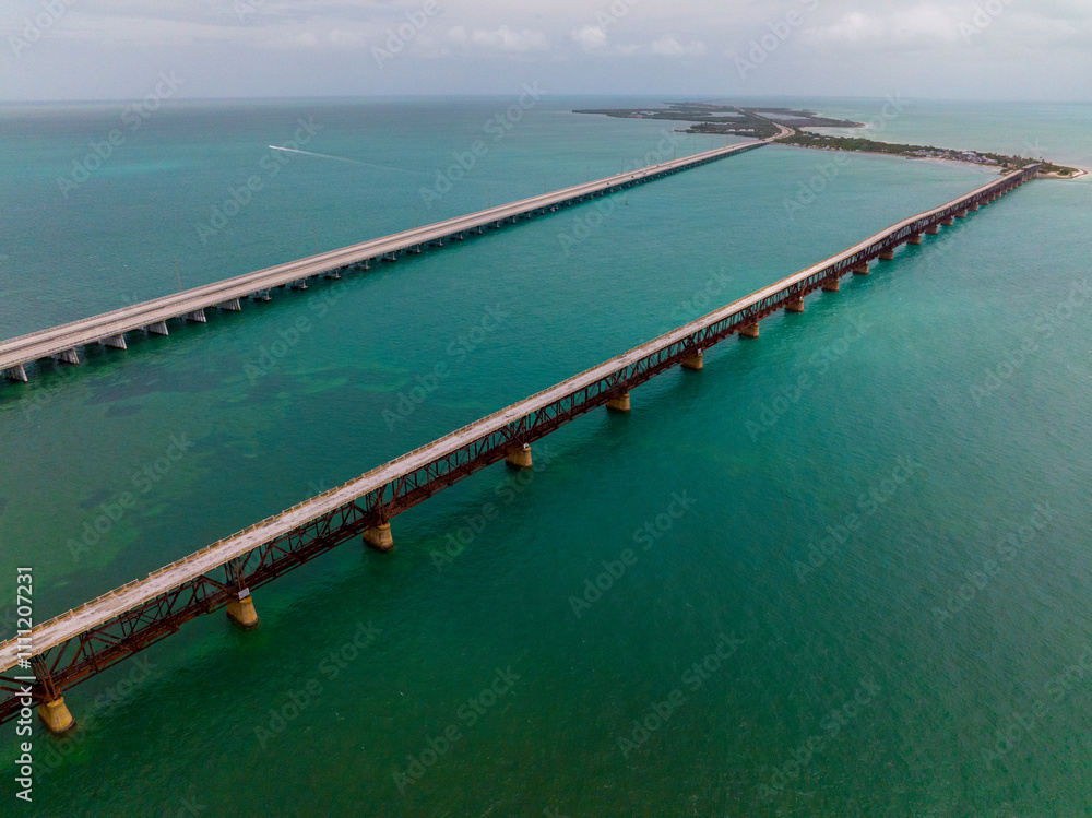 Aerial view of US Route 1 Overseas Highway to Key West Florida Aerial view of US Route 1 Overseas Highway to Key West Florida