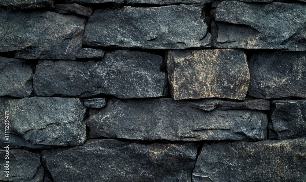 Seamless pattern of dark slate stones forming a textured wall. Modern and elegant background for design or construction themes. Seamless pattern of dark slate stones forming a textured wall. Modern and elegant background for design or construction themes.
