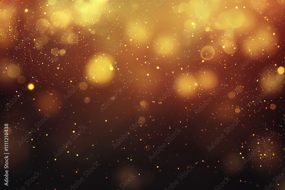 Obraz premium Bokeh Licht Hintergrund Glühende Lichter Warmes Gold Rotes Licht Abstrakte Beleuchtung Funkelnde Partikel Atmosphäre Magisches Leuchten Weiches Licht Textur für Design Festliche Stimmung Elegant