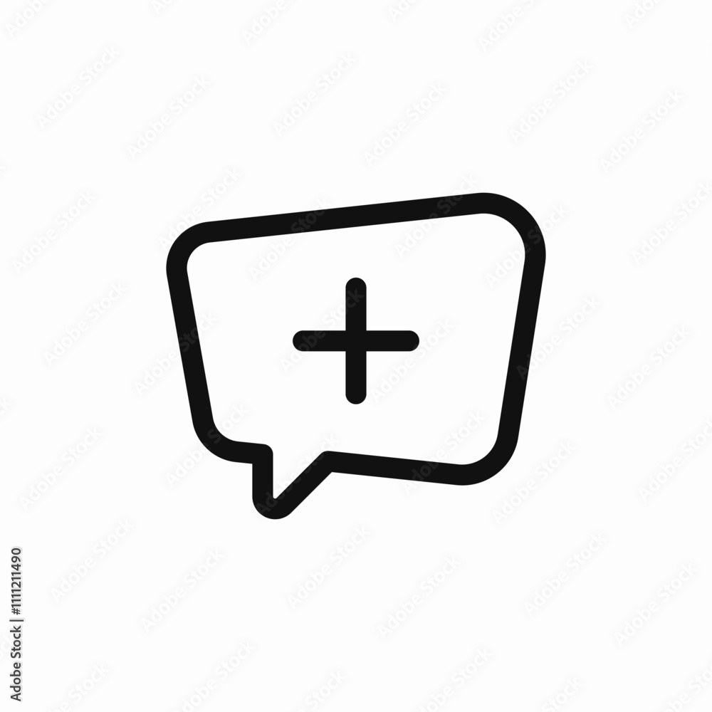 speech bubble chat add create plus icon sign vector speech bubble chat add create plus icon sign vector