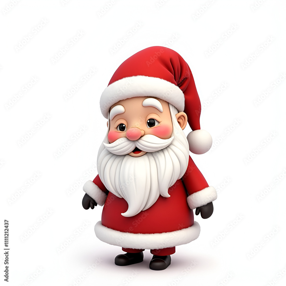 Chibi santa character white background Chibi santa character white background
