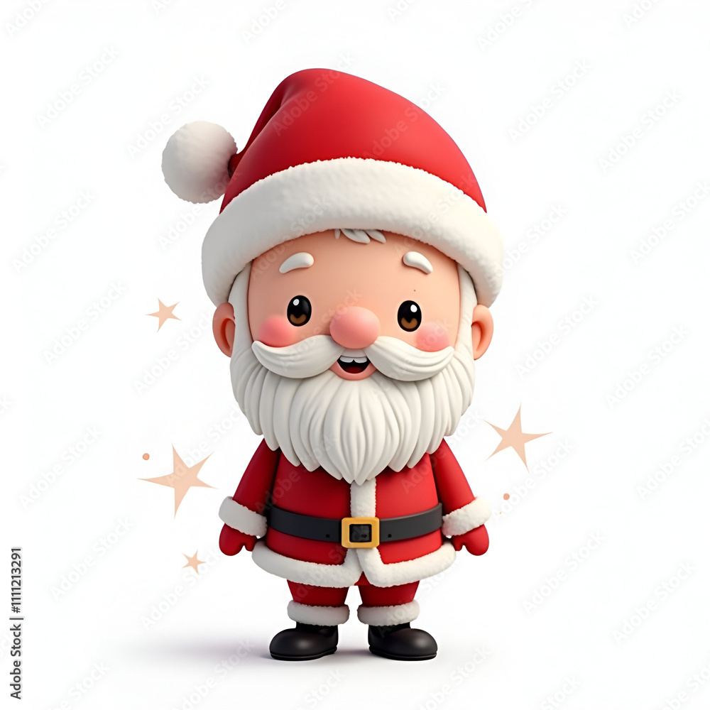 Fototapeta premium Chibi santa character white background