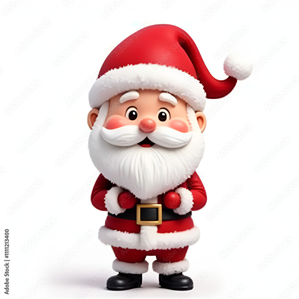 Fototapeta premium Chibi santa character white background
