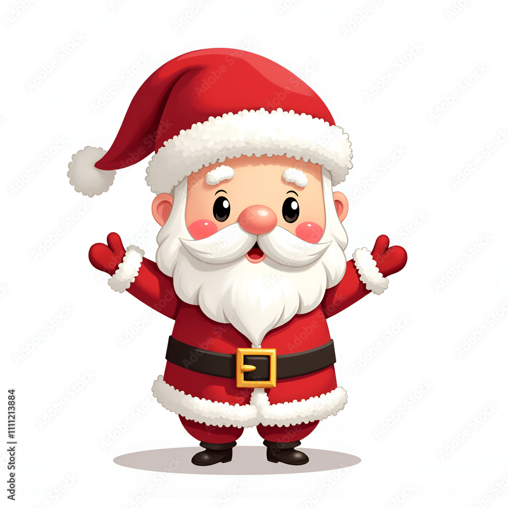 Chibi santa character white background Chibi santa character white background