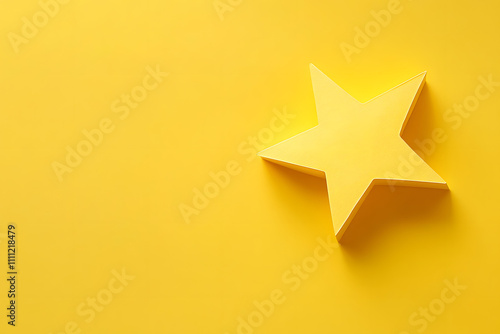 Bright yellow star on a solid yellow background for creative and cheerful designs