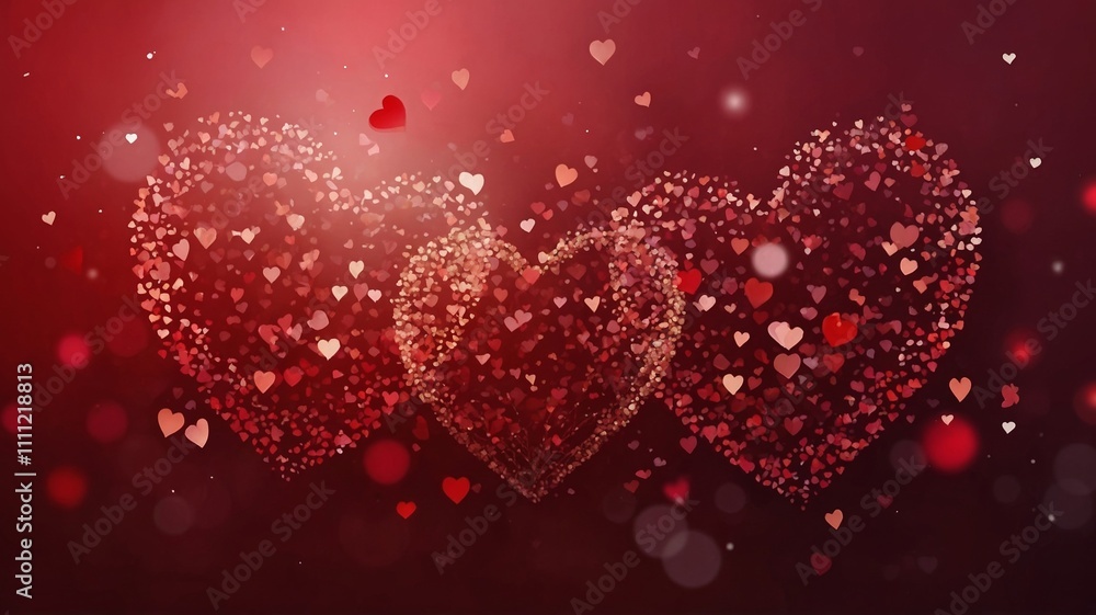 Romantic pattern of red and white hearts on a blurred red background, symbolizing love and passion, perfect for Valentine's Day Romantic pattern of red and white hearts on a blurred red background, symbolizing love and passion, perfect for Valentine's Day