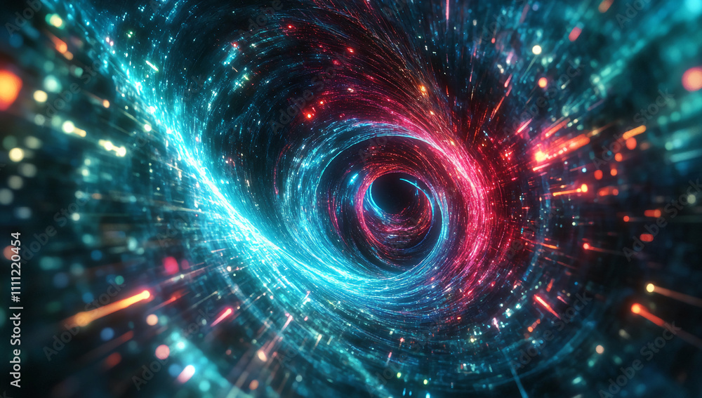 Vivid cosmic vortex depicting a dynamic interplay of light and energy in a digital universe Vivid cosmic vortex depicting a dynamic interplay of light and energy in a digital universe