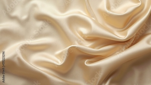 Luxurious Cream Silk Fabric Texture, Close-up Drape