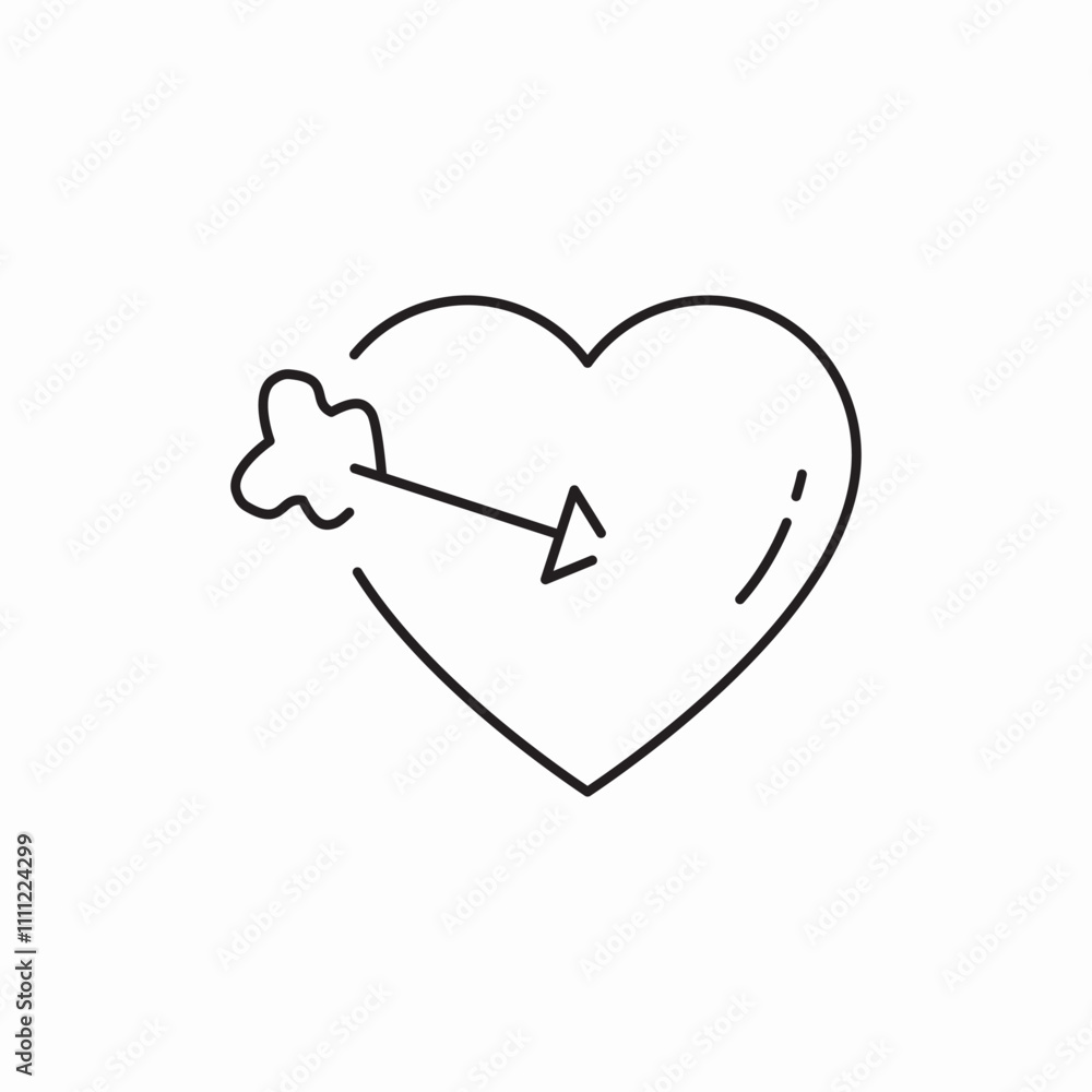 heart and arrow icon sign vector heart and arrow icon sign vector