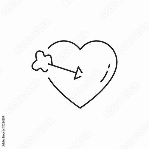 heart and arrow icon sign vector