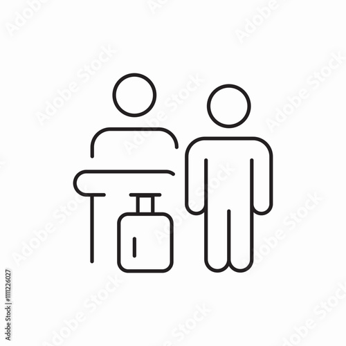 luggage control icon sign vector