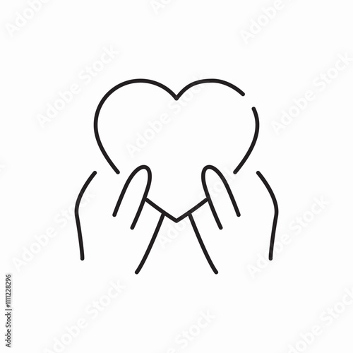 give heart with hands icon sign vector